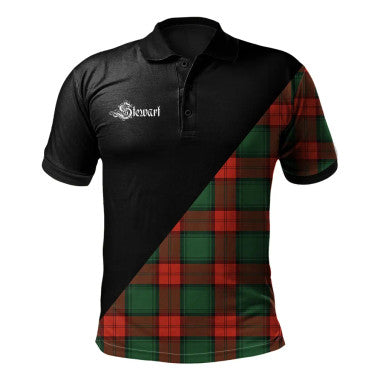 Scottish Hepburn Clan Crest Tartan Polo Shirt - Military Logo Front Side Tartan Plaid