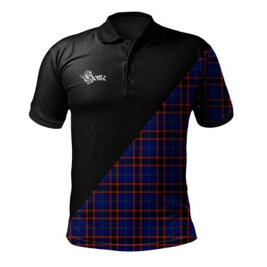 Scottish Hay Modern Clan Crest Tartan Polo Shirt - Military Logo Front Side Tartan Plaid