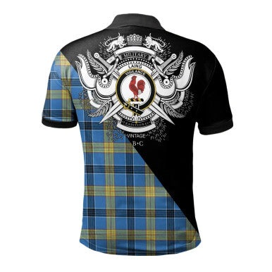 Scottish Horsburgh Clan Crest Tartan Polo Shirt - Military Logo Back Side Tartan Plaid