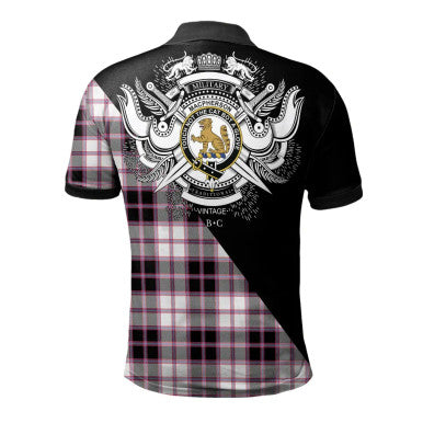 Scottish Johnston Modern Clan Crest Tartan Polo Shirt - Military Logo Back Side Tartan Plaid