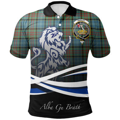Scottish Paisley District Clan Crest Tartan Polo Shirt - Scotland Lion Front Side Tartan Plaid
