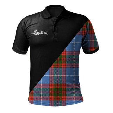 Scottish Lamont Modern Clan Crest Tartan Polo Shirt - Military Logo Front Side Tartan Plaid