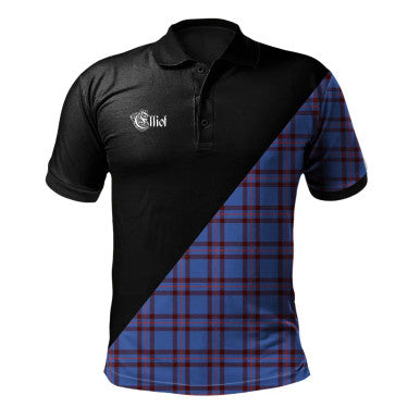 Scottish Leask Clan Crest Tartan Polo Shirt - Military Logo Front Side Tartan Plaid