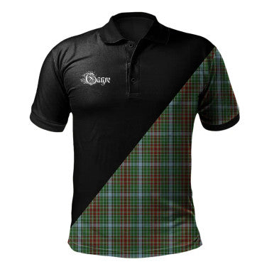 Scottish Learmonth Clan Crest Tartan Polo Shirt - Military Logo Front Side Tartan Plaid
