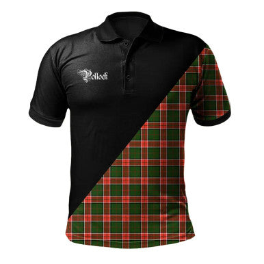 Scottish Lennox Modern Clan Crest Tartan Polo Shirt - Military Logo Front Side Tartan Plaid