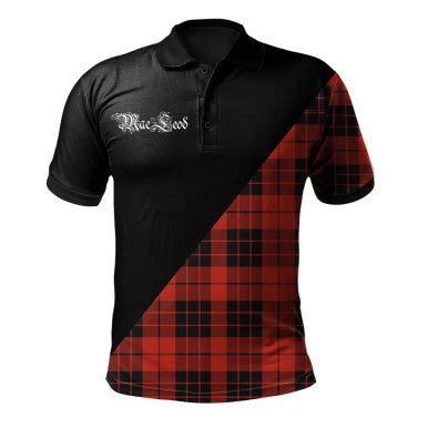 Scottish Lindsay Modern Clan Crest Tartan Polo Shirt - Military Logo Front Side Tartan Plaid