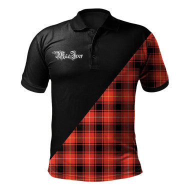Scottish Lockhart Modern Clan Crest Tartan Polo Shirt - Military Logo Front Side Tartan Plaid