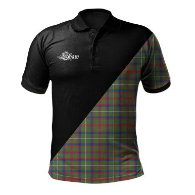 Scottish MacCallum Modern Clan Crest Tartan Polo Shirt - Military Logo Front Side Tartan Plaid