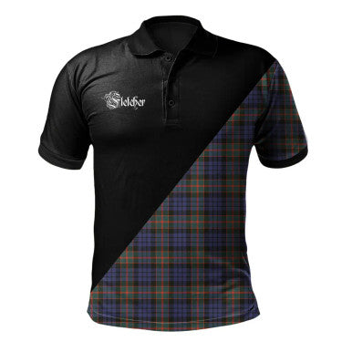 Scottish Macbain Clan Crest Tartan Polo Shirt - Military Logo Front Side Tartan Plaid