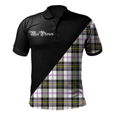 Scottish MacDonald Modern Clan Crest Tartan Polo Shirt - Military Logo Front Side Tartan Plaid