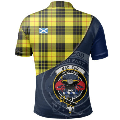 Scottish MacLeod of Lewis Modern Clan Crest Tartan Polo Shirt - Bend Style Back Side Tartan Plaid