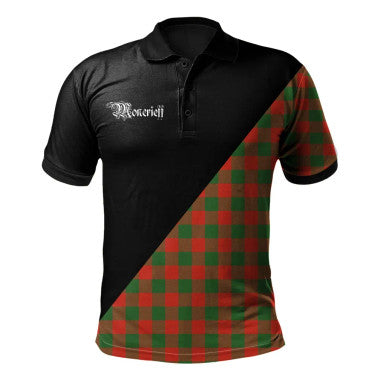 Scottish MacDonnell of Glengarry Modern Clan Crest Tartan Polo Shirt - Military Logo Front Side Tartan Plaid