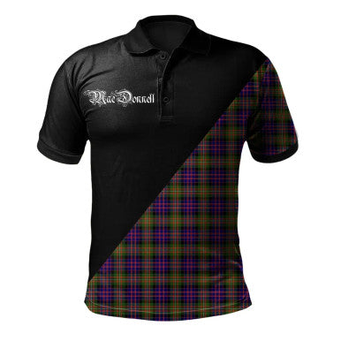 Scottish MacIntyre Hunting Modern Clan Crest Tartan Polo Shirt - Military Logo Front Side Tartan Plaid