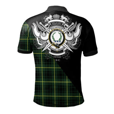 Scottish MacGregor Modern Clan Crest Tartan Polo Shirt - Military Logo Back Side Tartan Plaid