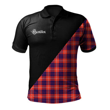 Scottish MacIntyre Modern Clan Crest Tartan Polo Shirt - Military Logo Front Side Tartan Plaid