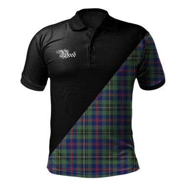 Scottish MacKintosh Hunting Modern Clan Crest Tartan Polo Shirt - Military Logo Front Side Tartan Plaid