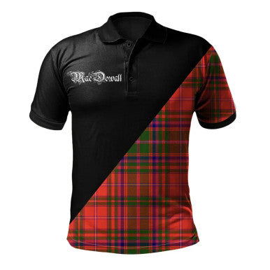 Scottish MacKay Modern Clan Crest Tartan Polo Shirt - Military Logo Front Side Tartan Plaid