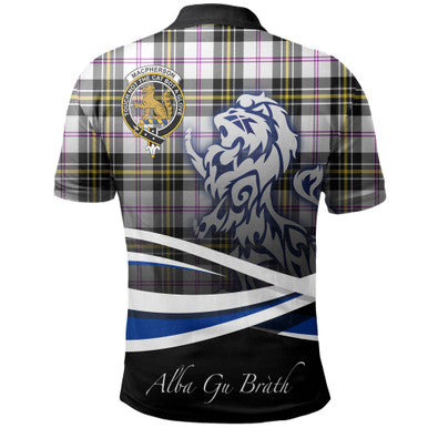 Scottish MacPherson Dress Modern Clan Crest Tartan Polo Shirt - Scotland Lion Back Side Tartan Plaid