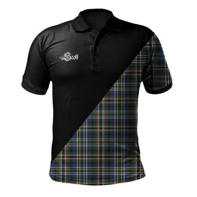 Scottish MacLennan Clan Crest Tartan Polo Shirt - Military Logo Front Side Tartan Plaid