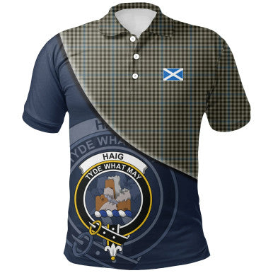 Scottish Haig Check Clan Crest Tartan Polo Shirt - Bend Style Front Side Tartan Plaid