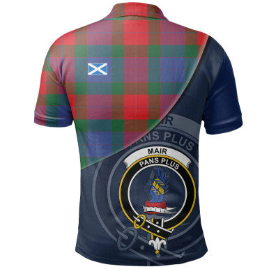 Scottish Mar Clan Crest Tartan Polo Shirt - Bend Style Back Side Tartan Plaid