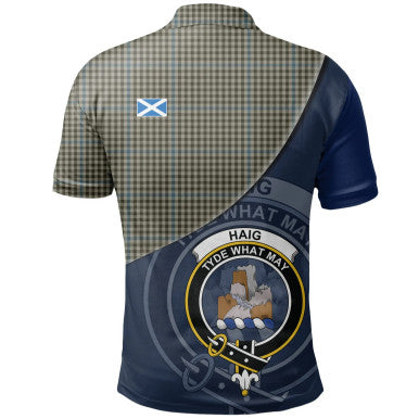 Scottish Haig Check Clan Crest Tartan Polo Shirt - Bend Style Back Side Tartan Plaid
