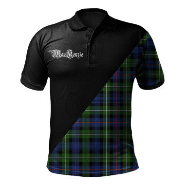 Scottish MacLeod of Harris Modern Clan Crest Tartan Polo Shirt - Military Logo Front Side Tartan Plaid