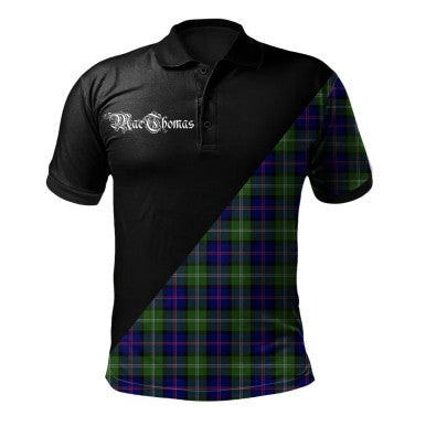 Scottish MacTavish Modern Clan Crest Tartan Polo Shirt - Military Logo Front Side Tartan Plaid