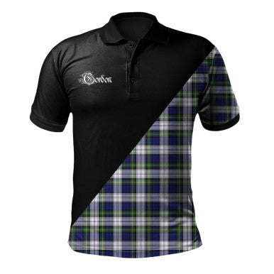 Scottish Maxtone Clan Crest Tartan Polo Shirt - Military Logo Front Side Tartan Plaid