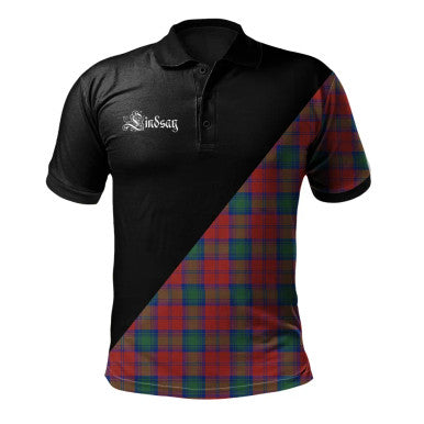 Scottish Maitland Clan Crest Tartan Polo Shirt - Military Logo Front Side Tartan Plaid
