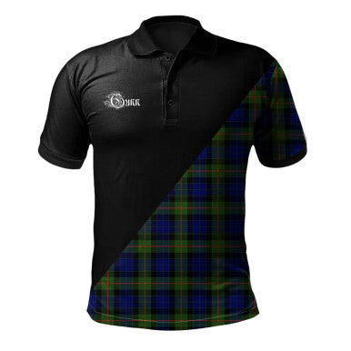 Scottish McKerrell Clan Crest Tartan Polo Shirt - Military Logo Front Side Tartan Plaid