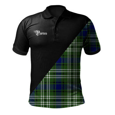 Scottish Morrison Red Modern Clan Crest Tartan Polo Shirt - Military Logo Front Side Tartan Plaid