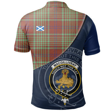 Scottish MacGill Modern Clan Crest Tartan Polo Shirt - Bend Style Back Side Tartan Plaid