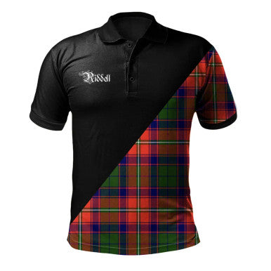 Scottish Nevoy Clan Crest Tartan Polo Shirt - Military Logo Front Side Tartan Plaid