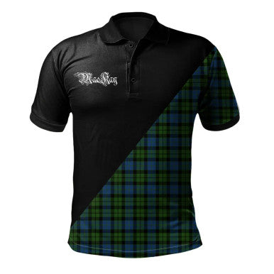 Scottish Pringle Clan Crest Tartan Polo Shirt - Military Logo Front Side Tartan Plaid
