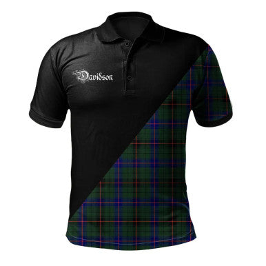 Scottish Rait Clan Crest Tartan Polo Shirt - Military Logo Front Side Tartan Plaid