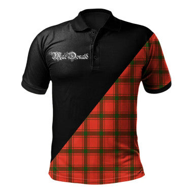 Scottish Purves Clan Crest Tartan Polo Shirt - Military Logo Front Side Tartan Plaid