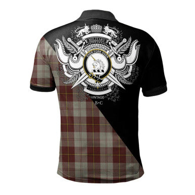 Scottish Rattray Modern Clan Crest Tartan Polo Shirt - Military Logo Back Side Tartan Plaid