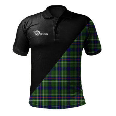 Scottish Roberton Clan Crest Tartan Polo Shirt - Military Logo Front Side Tartan Plaid