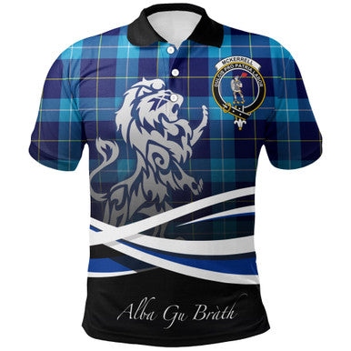 Scottish McKerrell Clan Crest Tartan Polo Shirt - Scotland Lion Front Side Tartan Plaid