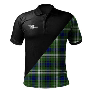 Scottish Primrose Clan Crest Tartan Polo Shirt - Military Logo Front Side Tartan Plaid