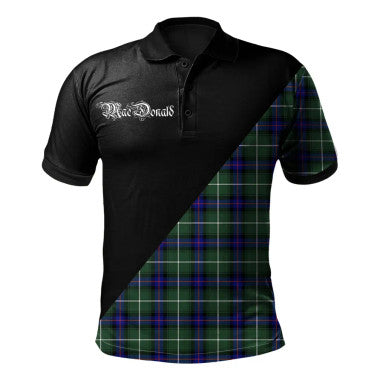 Scottish Rose Hunting Modern Clan Crest Tartan Polo Shirt - Military Logo Front Side Tartan Plaid