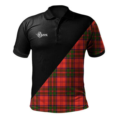 Scottish Ross Modern Clan Crest Tartan Polo Shirt - Military Logo Front Side Tartan Plaid