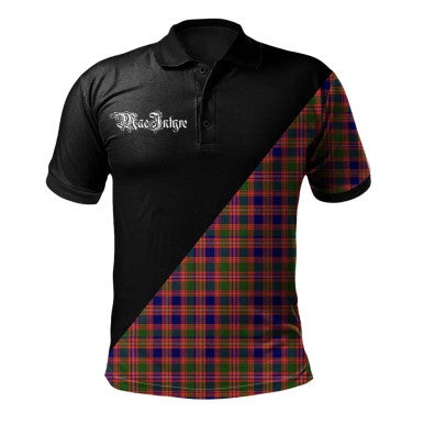Scottish Russell Modern Clan Crest Tartan Polo Shirt - Military Logo Front Side Tartan Plaid