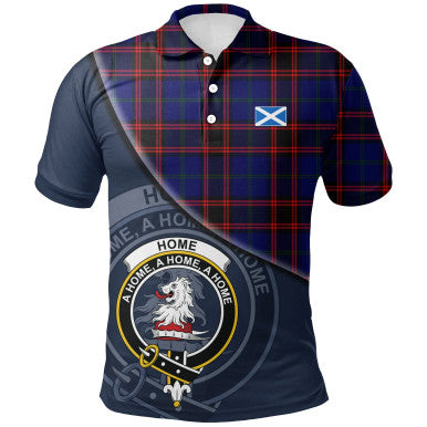 Scottish Home Modern Clan Crest Tartan Polo Shirt - Bend Style Front Side Tartan Plaid