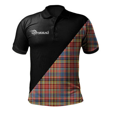 Scottish Sempill Modern Clan Crest Tartan Polo Shirt - Military Logo Front Side Tartan Plaid