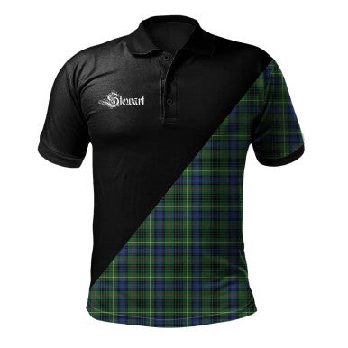 Scottish Seton Modern Clan Crest Tartan Polo Shirt - Military Logo Front Side Tartan Plaid