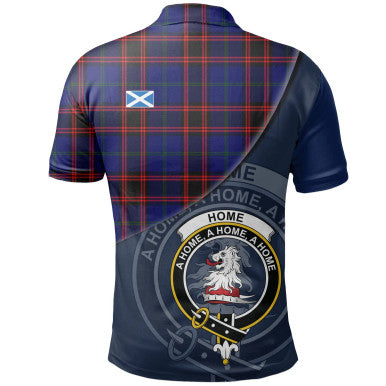 Scottish Home Modern Clan Crest Tartan Polo Shirt - Bend Style Back Side Tartan Plaid