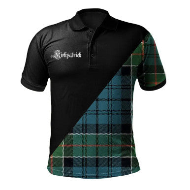 Scottish Seton Hunting Modern Clan Crest Tartan Polo Shirt - Military Logo Front Side Tartan Plaid