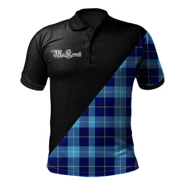 Scottish Shaw Green Modern Clan Crest Tartan Polo Shirt - Military Logo Front Side Tartan Plaid